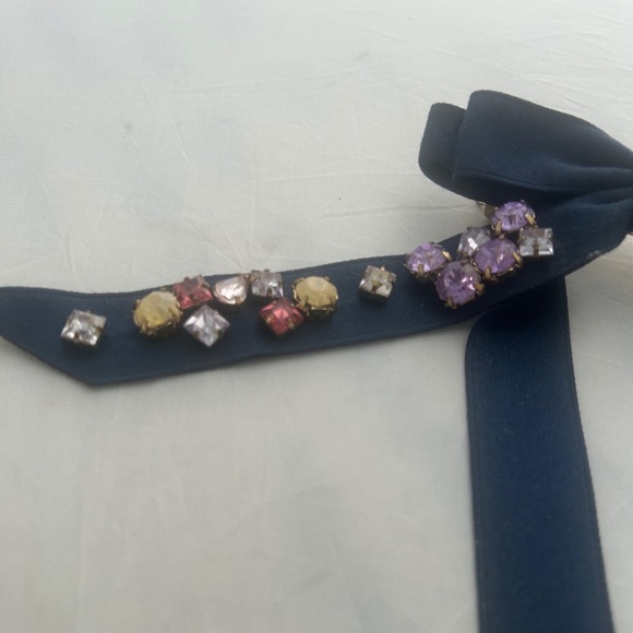 J. Crew Dark Navy Blue Embellished Bow Barrette (Never-Worn) - Picture 10 of 16